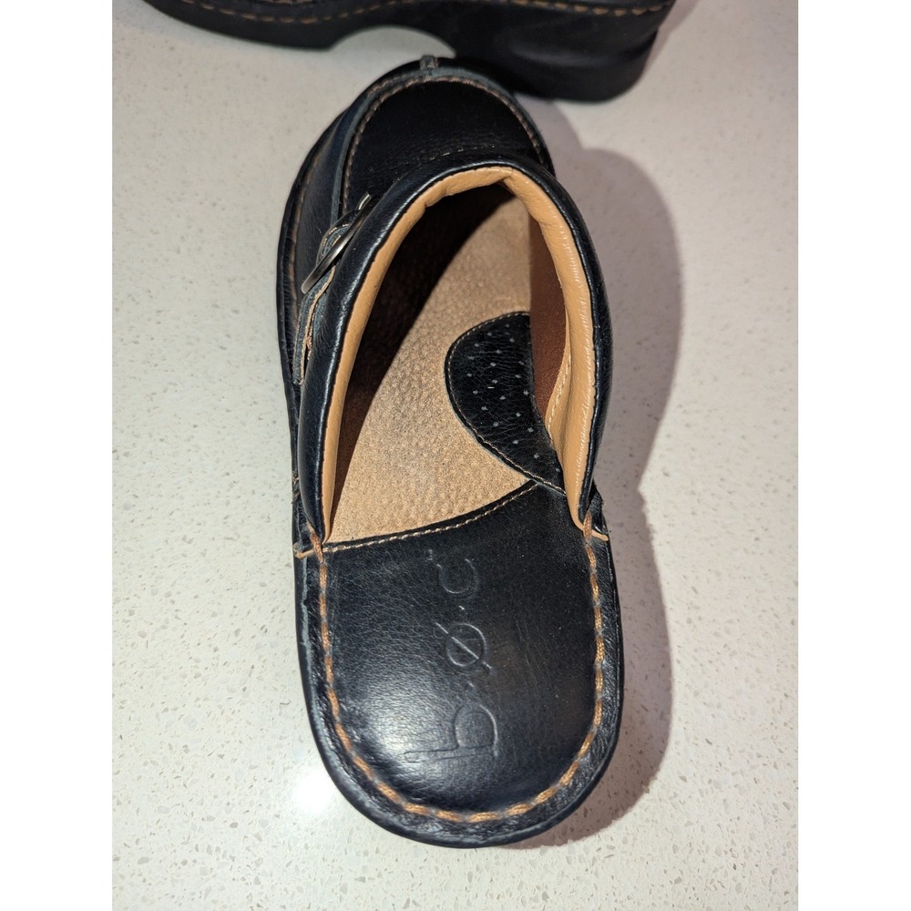b.o.c. Leather Clogs Black Buckle Accent Mules Size 7 BC3150 - Picture 4 of 8